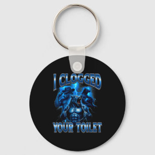 Clogged toilet funny alpha wolf meme stupid key ring