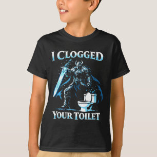 Clogged toilet funny alpha wolf meme stupid T-Shirt