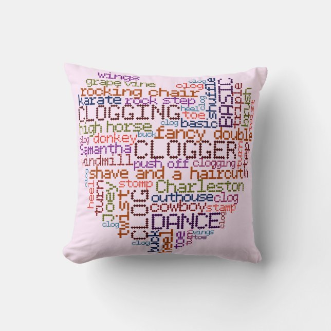 Clogger Clogging Word Art Cushion (Front)