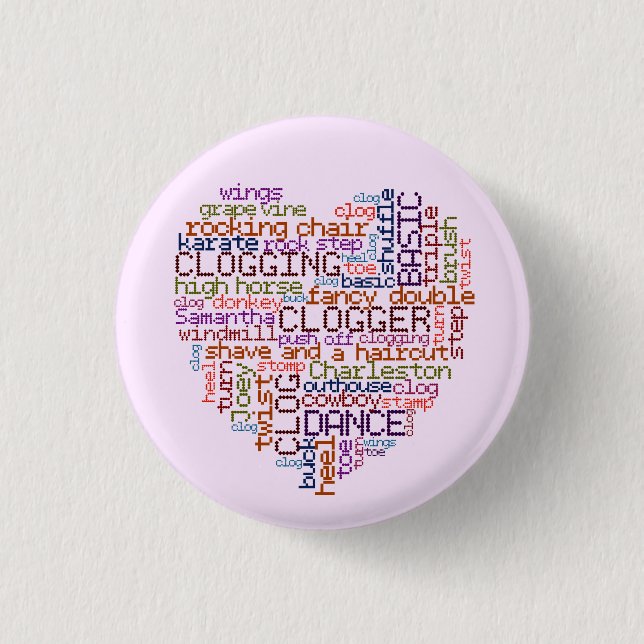 Clogger Clogging Word Art Small 3 Cm Round Badge (Front)