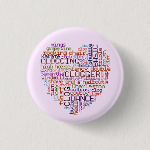 Clogger Clogging Word Art Small 3 Cm Round Badge