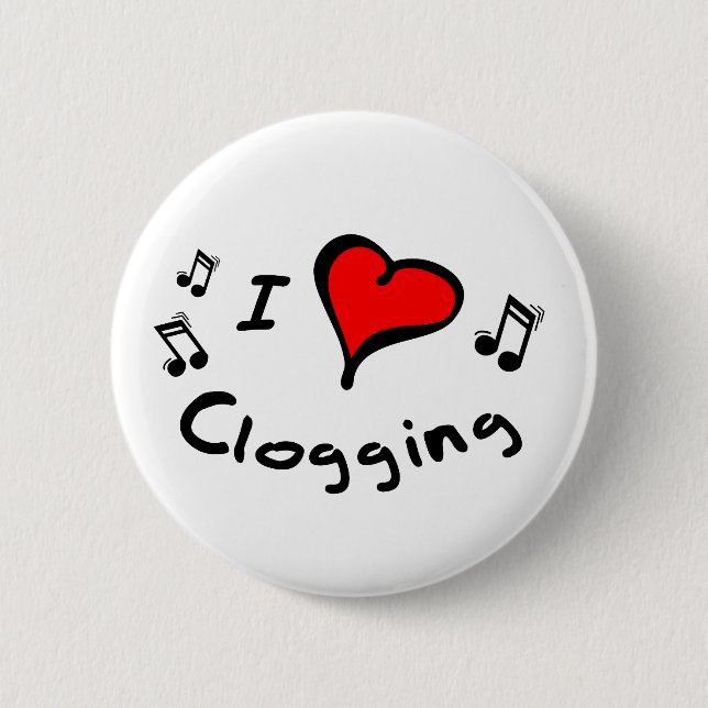 Clogging I Heart-Love Button (Front)