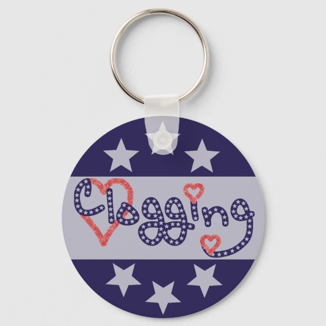 Clogging Love Stars Hearts Key Ring (Front)