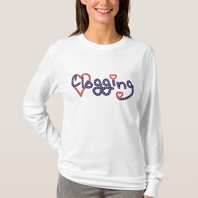 Clogging Love Stars Hearts T-Shirt (Front)