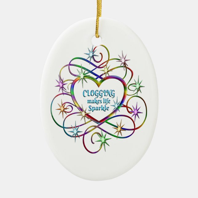Clogging Makes Life Sparkle Ceramic Tree Decoration (Front)