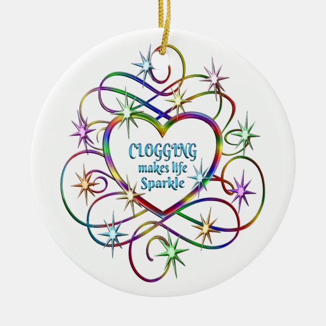 Clogging Makes Life Sparkle Ceramic Tree Decoration (Front)