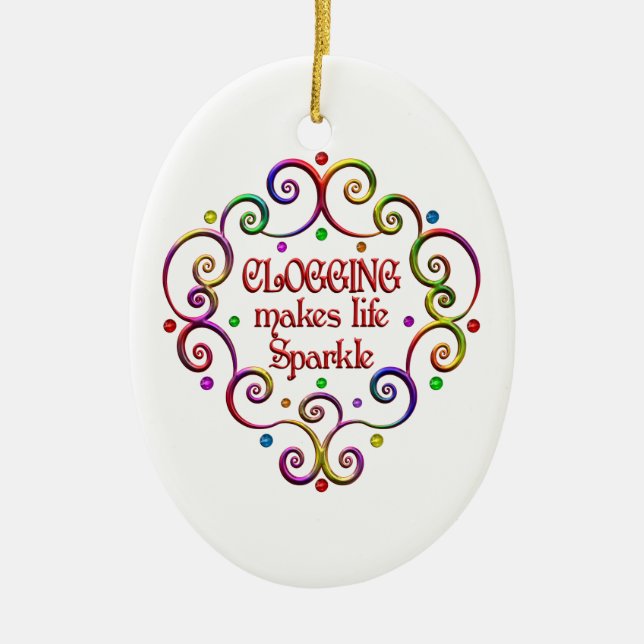 Clogging Sparkles Ceramic Tree Decoration (Front)