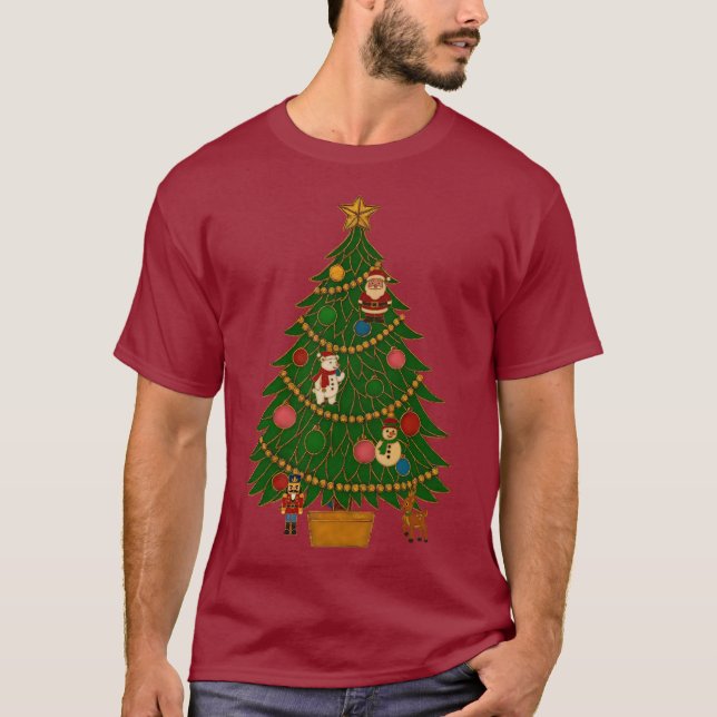 Cloisonne Art Christmas Tree Character Ornaments T-Shirt (Front)