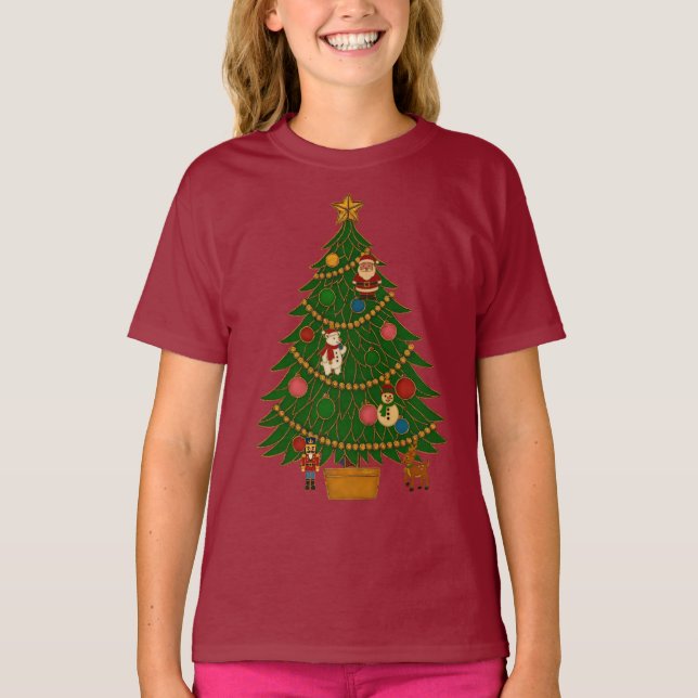 Cloisonne Art Christmas Tree Character Ornaments T-Shirt (Front)
