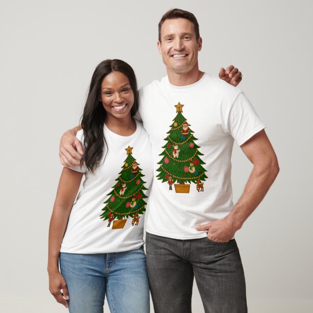 Cloisonne Art Christmas Tree Character Ornaments T-Shirt (Unisex)