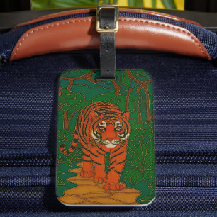 Cloisonne Art Tiger on the Jungle Path Luggage Tag