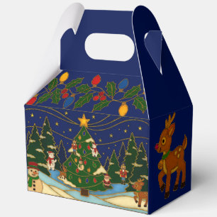 Cloisonne Art Whimsical Forest Classic Christmas Favour Box