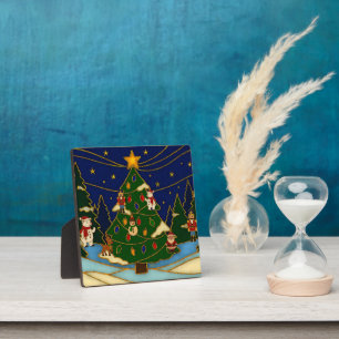 Cloisonne Art Whimsical Forest Classic Christmas Plaque