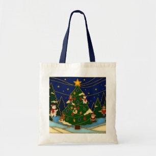 Cloisonne Art Whimsical Forest Classic Christmas Tote Bag