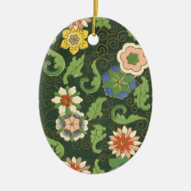 Cloisonne China Patter Asian Oriental Ceramic Tree Decoration (Front)
