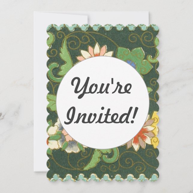 Cloisonne China Patter Asian Oriental Invitation (Front)