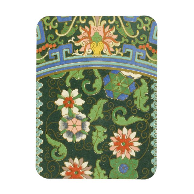 Cloisonne China Patter Asian Oriental Magnet (Vertical)