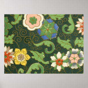Cloisonne China Patter Asian Oriental Poster