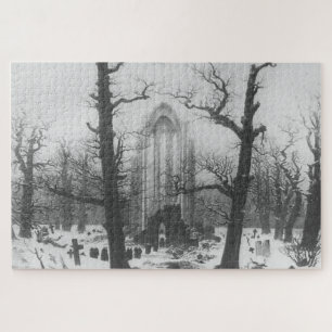 Cloister Cemetery in the Snow by Caspar David F. Jigsaw Puzzle