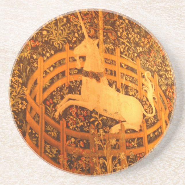 Cloisters Unicorn Sandstone Coaster (Front)