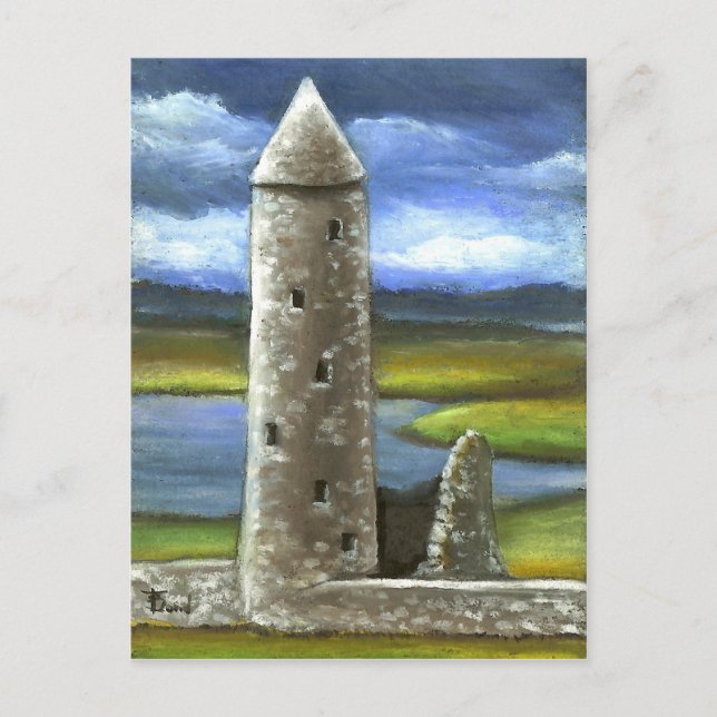 Clonmacnoise round tower postcard (Front)