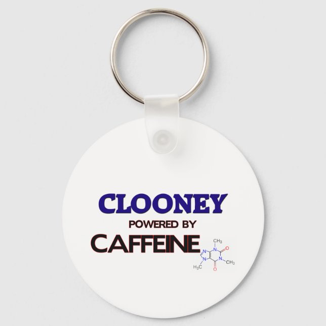 Clooney powered by caffeine key ring (Front)