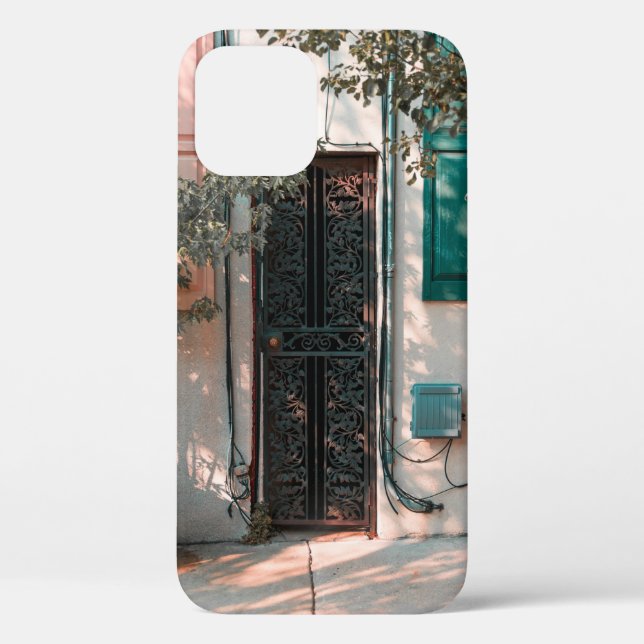 CLOSE GREEN WROUGHT IRON SECURITY DOOR Case-Mate iPhone CASE (Back)