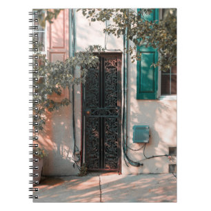 CLOSE GREEN WROUGHT IRON SECURITY DOOR NOTEBOOK