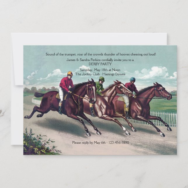 Close Race Derby Invitation (Front)