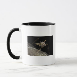 Close up 3d mosquito biting mug