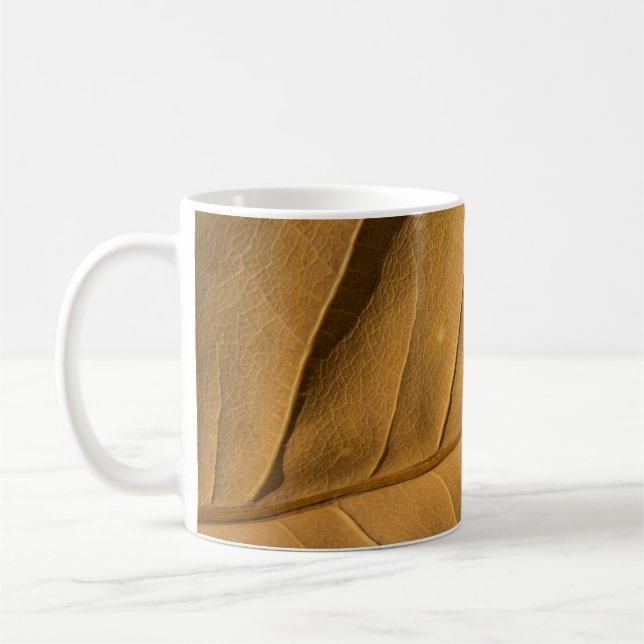 Close-up abstract dry leaf texture backgroundabstr coffee mug (Left)