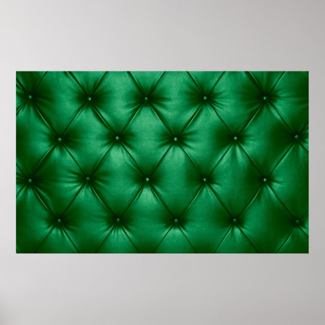 Close up background texture of dark green capitone poster (Front)