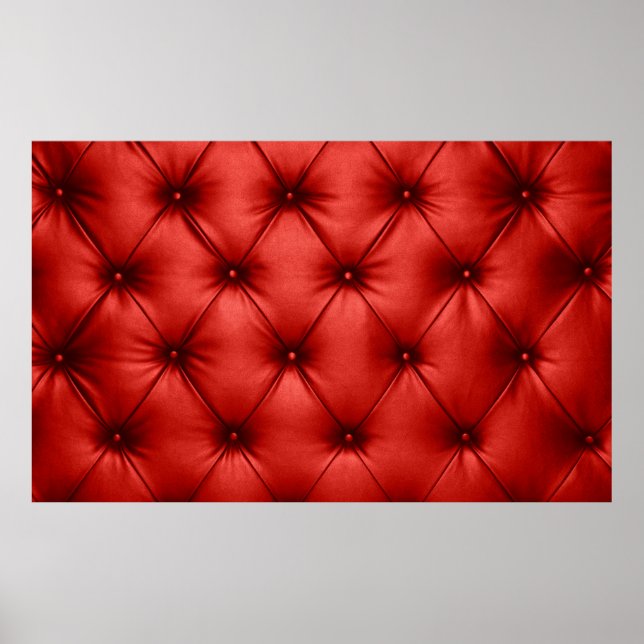 Close up background texture of scarlet red capiton poster (Front)