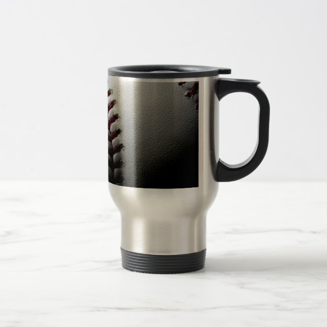 Close-up Baseball Travel Mug (Right)