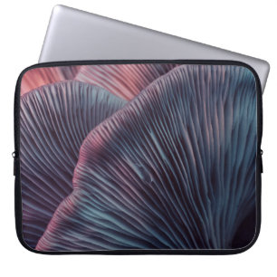 Close up beautiful bunch mushrooms colour light in laptop sleeve