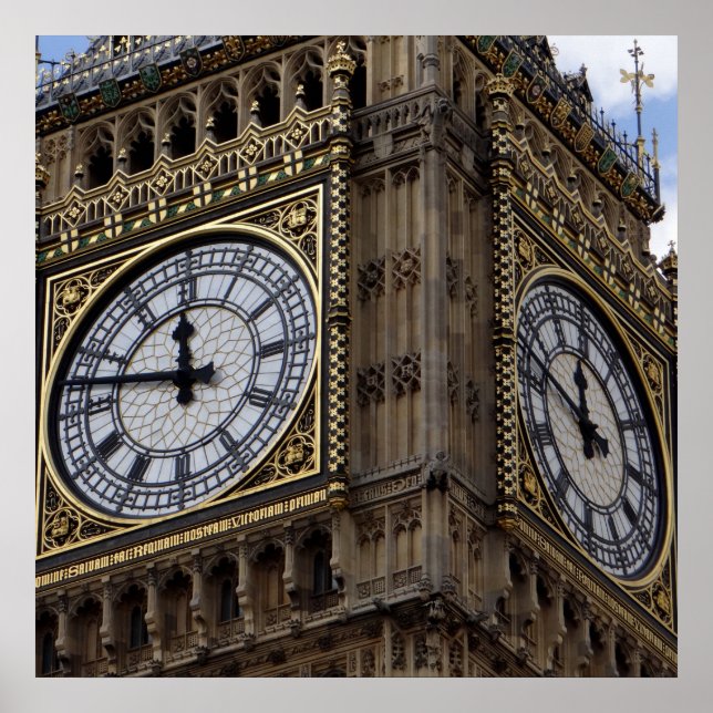 Close up Big Ben Clock Tower London Poster (Front)