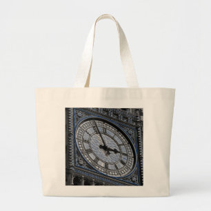 Close up Big Ben Clock Tower Travel Europe Large Tote Bag