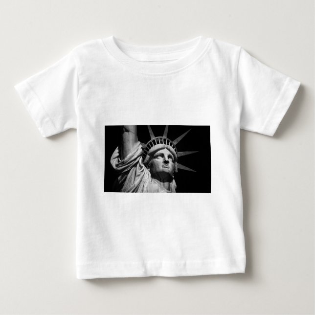 Close-up Black White Statue of Liberty New York Baby T-Shirt (Front)