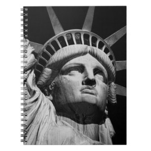 Close-up Black White Statue of Liberty New York Spiral Notebook