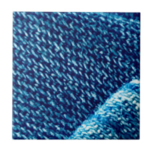 Close-up Blue Denim Fabric Texture Tile