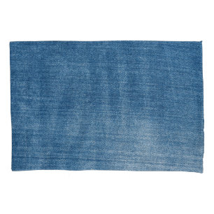 Close-up blue denim jeans texture pillowcase