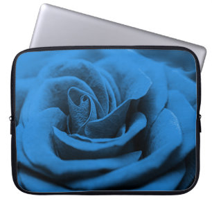 Close-up blue red rose, macro beauty. laptop sleeve