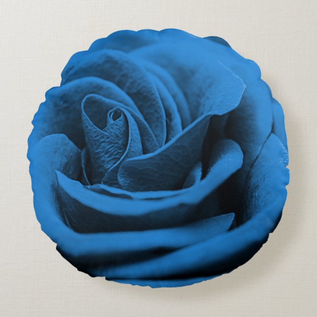 Close-up blue red rose, macro beauty. round cushion (Front)