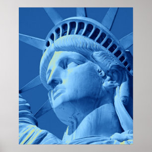 Close-up Blue Tones Statue of Liberty Poster