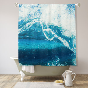 Close-up Blue Water Waves Shower Curtain