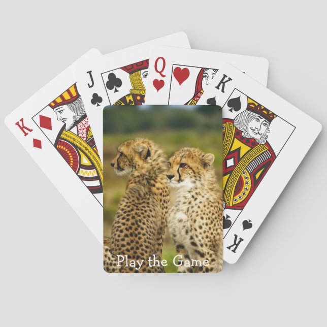Close-up Cheetah picture Playing Cards (Back)