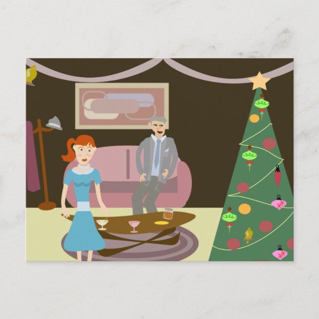 Close Up Christmas Party Postcard (Front)