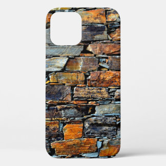 Close-up detail view of an old traditional stone w iPhone 12 case