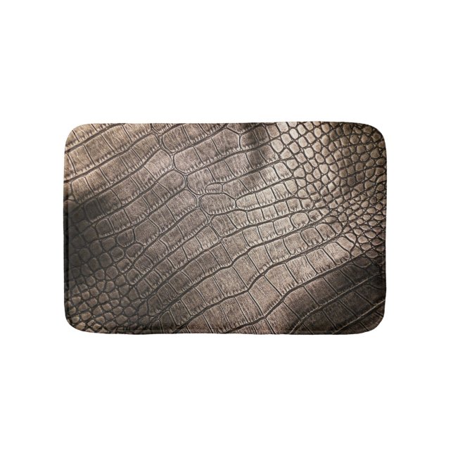 Close-Up Elegant Leather: Textured Pattern Bath Mat (Front)