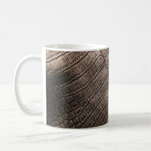 Close-Up Elegant Leather: Textured Pattern Coffee Mug